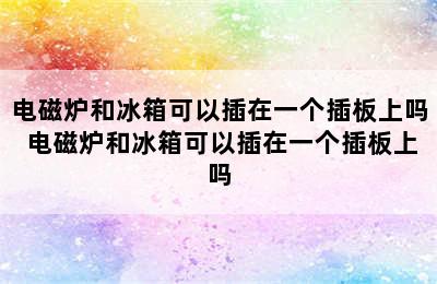 电磁炉和冰箱可以插在一个插板上吗 电磁炉和冰箱可以插在一个插板上吗